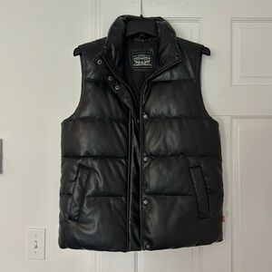 Levi’s faux Leather Bomber Vest worn Once!